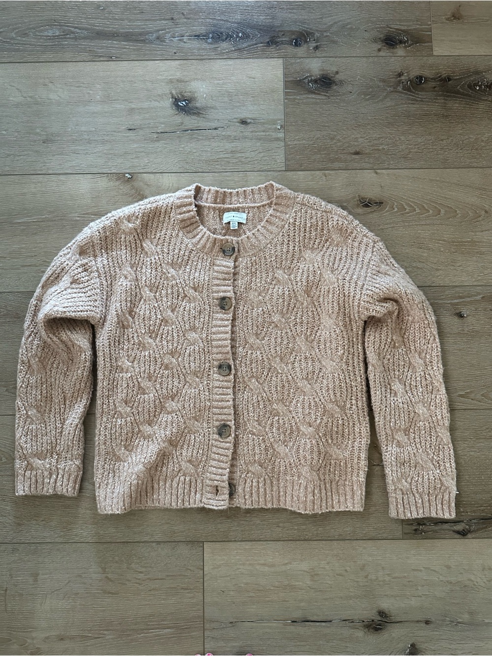 Lucky Brand Cable Knit Cardigan Sweater Women’s Medium Beige